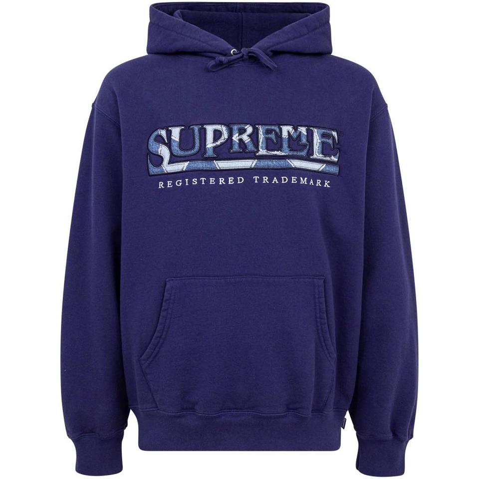 Supreme Amazing Denim Logo Felpa Con Cappuccio Blu | IT100PQ