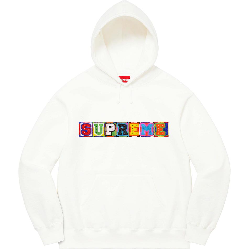 Supreme Beaded Con Cappuccio Felpe Bianche | IT319XF