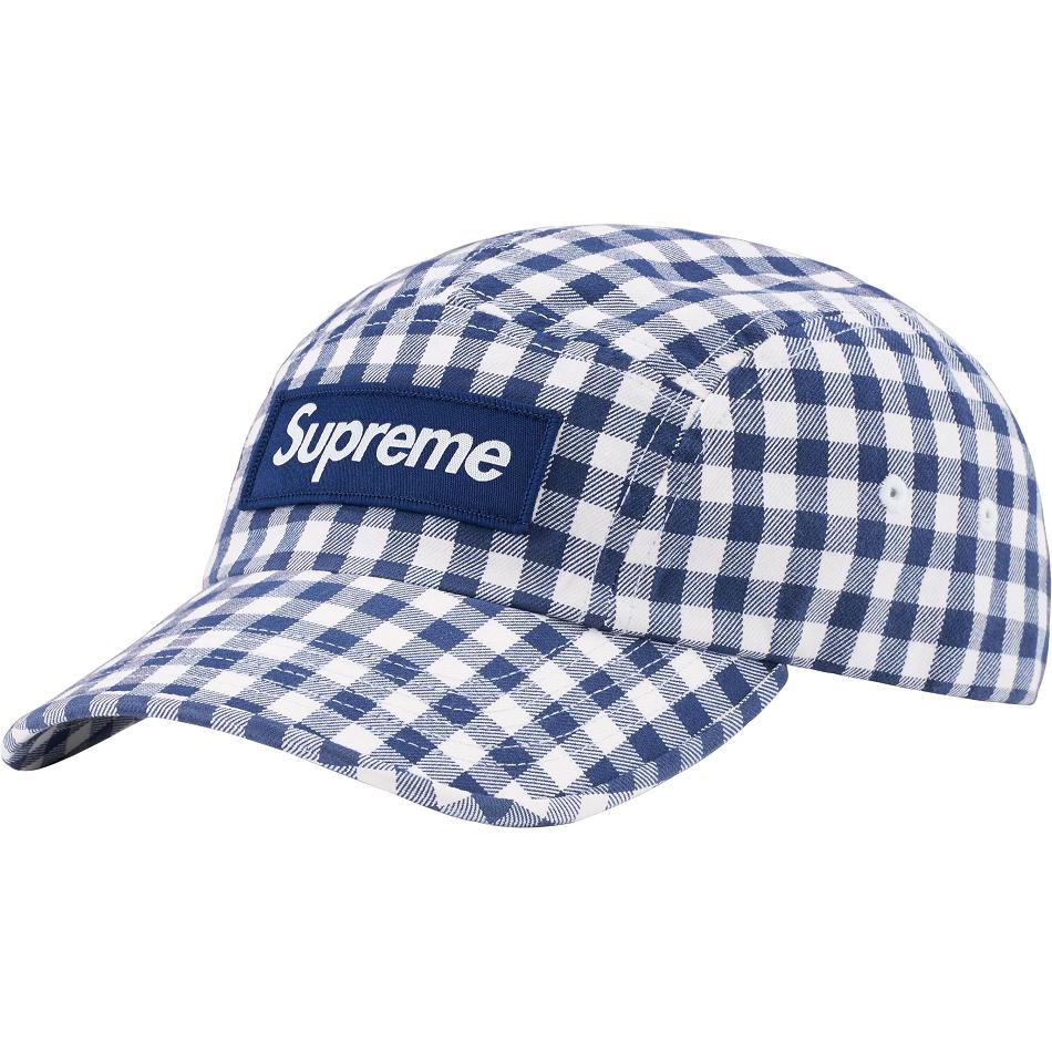 Supreme Gingham Camp Cap Cappelli Blu | IT476CE