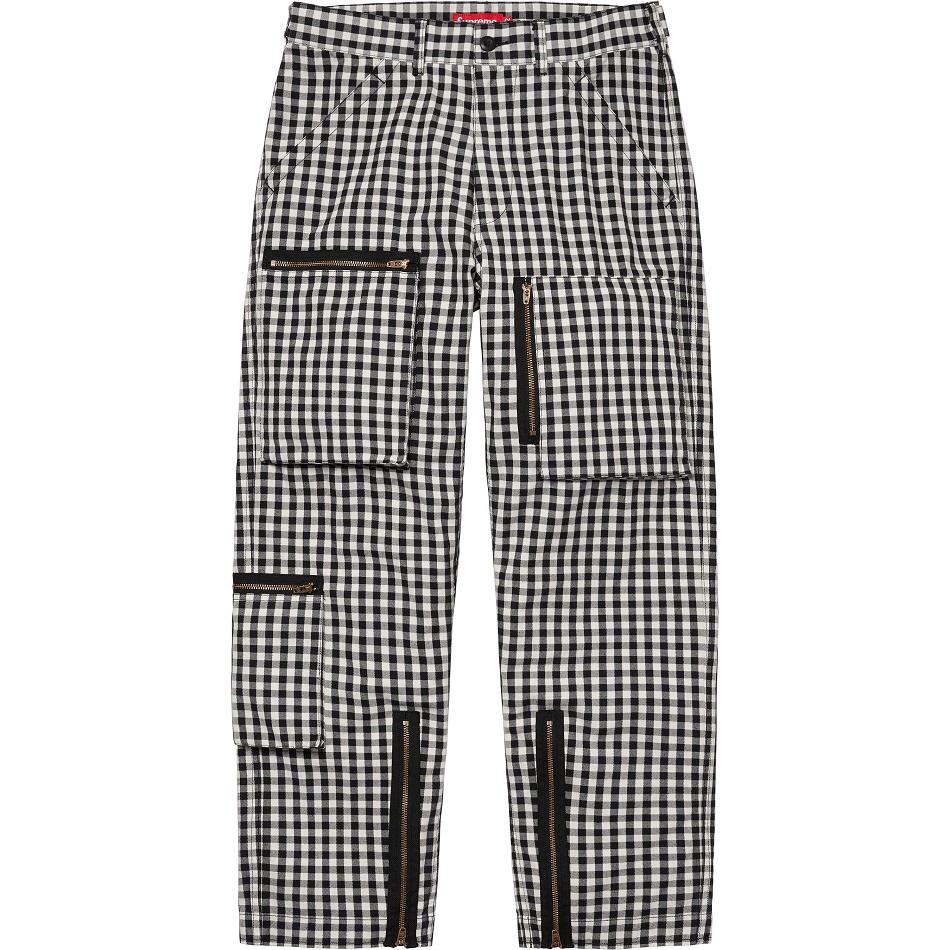 Supreme Gingham Flight Pant Pantaloni Nere | IT199TV