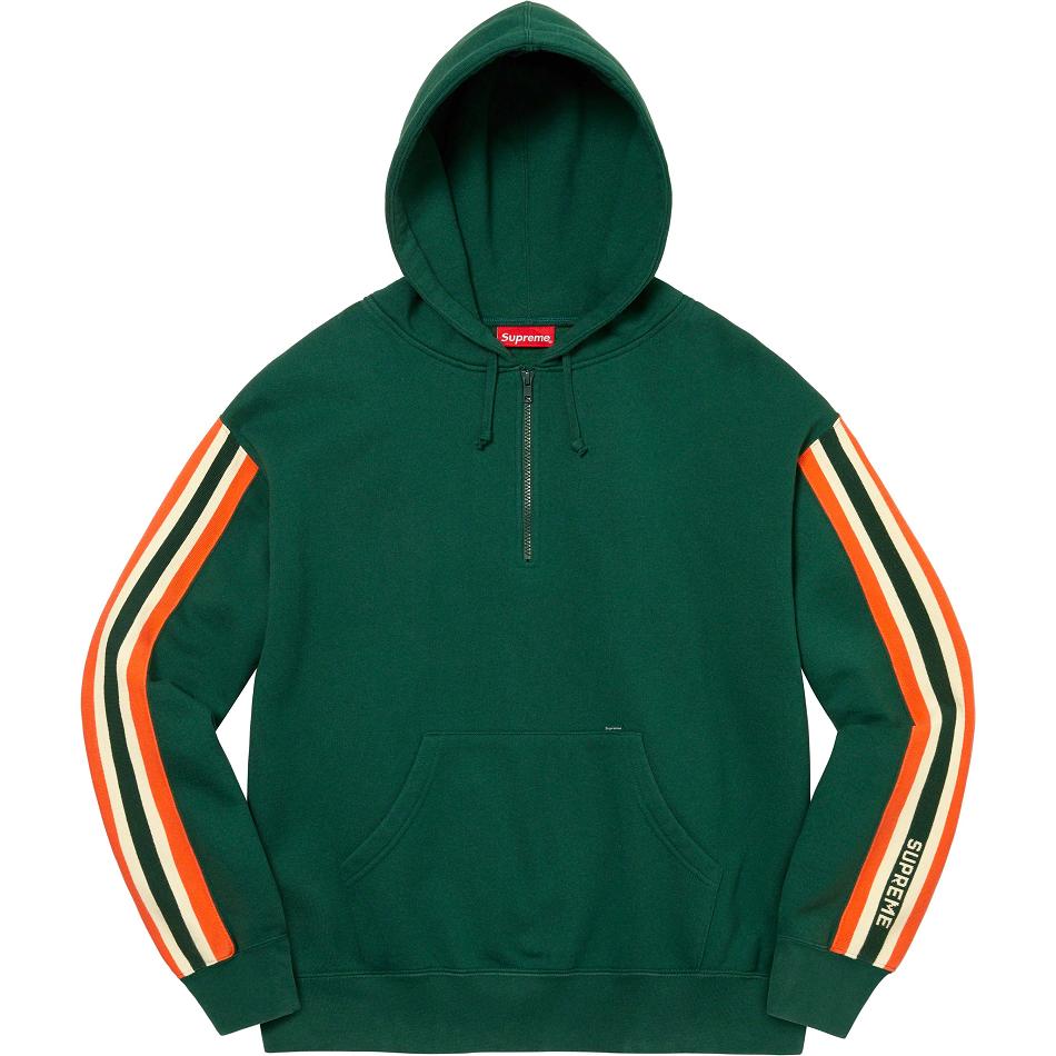 Supreme Half Zip Con Cappuccio Felpe Verdi | IT300WY