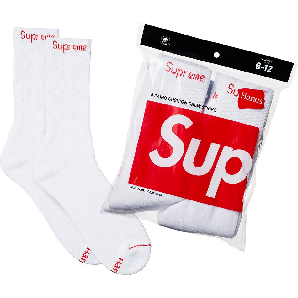 Supreme Hanes® Crew Socks (4 Pack) Calzini Bianche | IT487UT