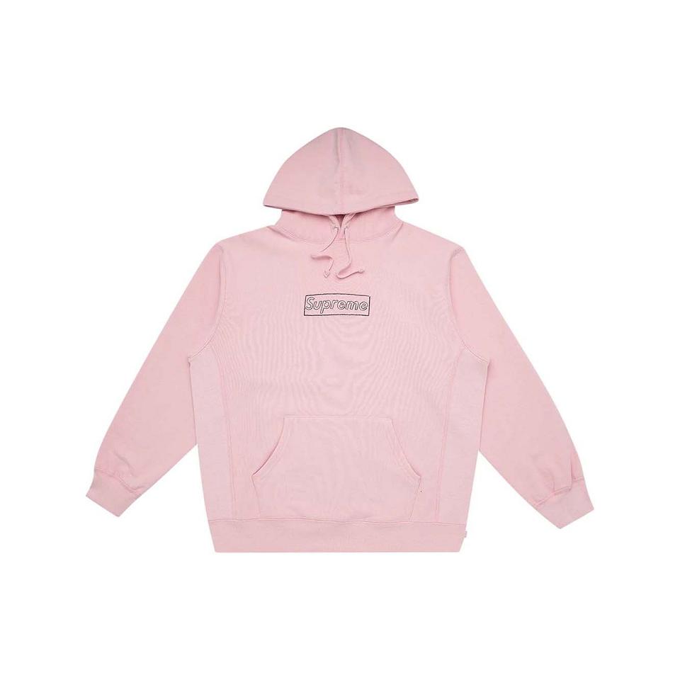 Supreme Kaws Chalk Real Felpa Con Cappuccio Rosa | IT114BC