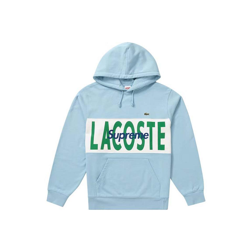 Supreme LACOSTE Logo Panel Con Cappuccio Felpe Blu | IT326WY