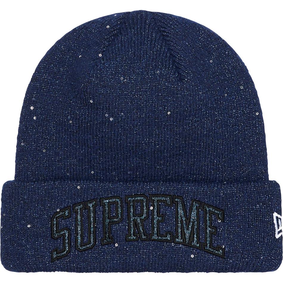 Supreme New Era® Metallic Arc Beanie Cappelli Blu Marino | IT446KI