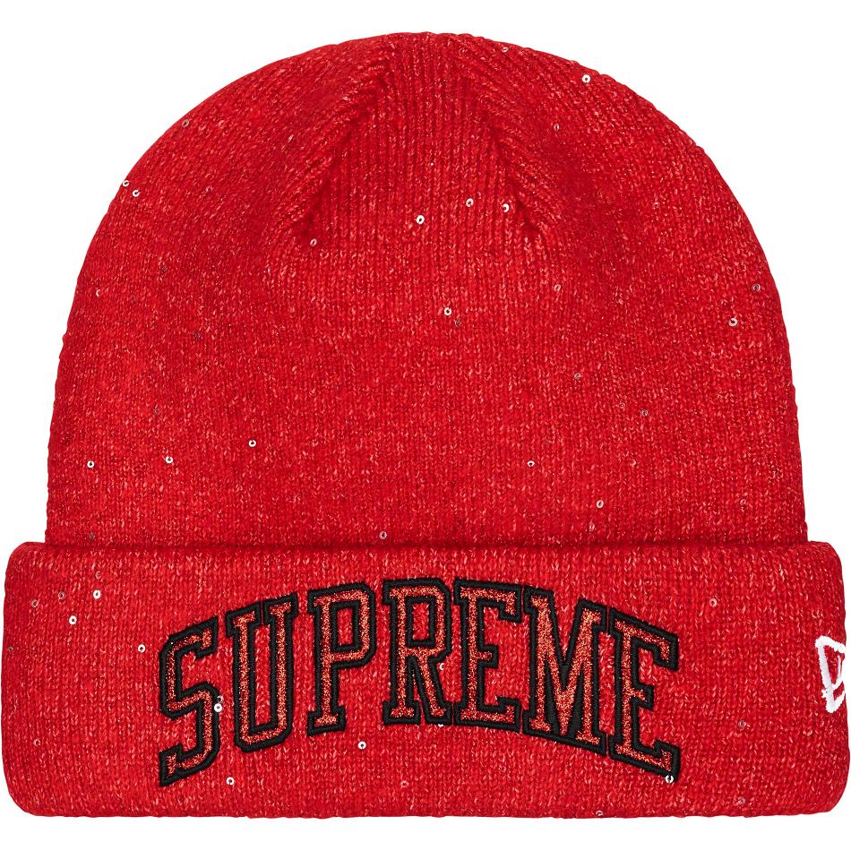 Supreme New Era® Metallic Arc Beanie Cappelli Rosse | IT447LH