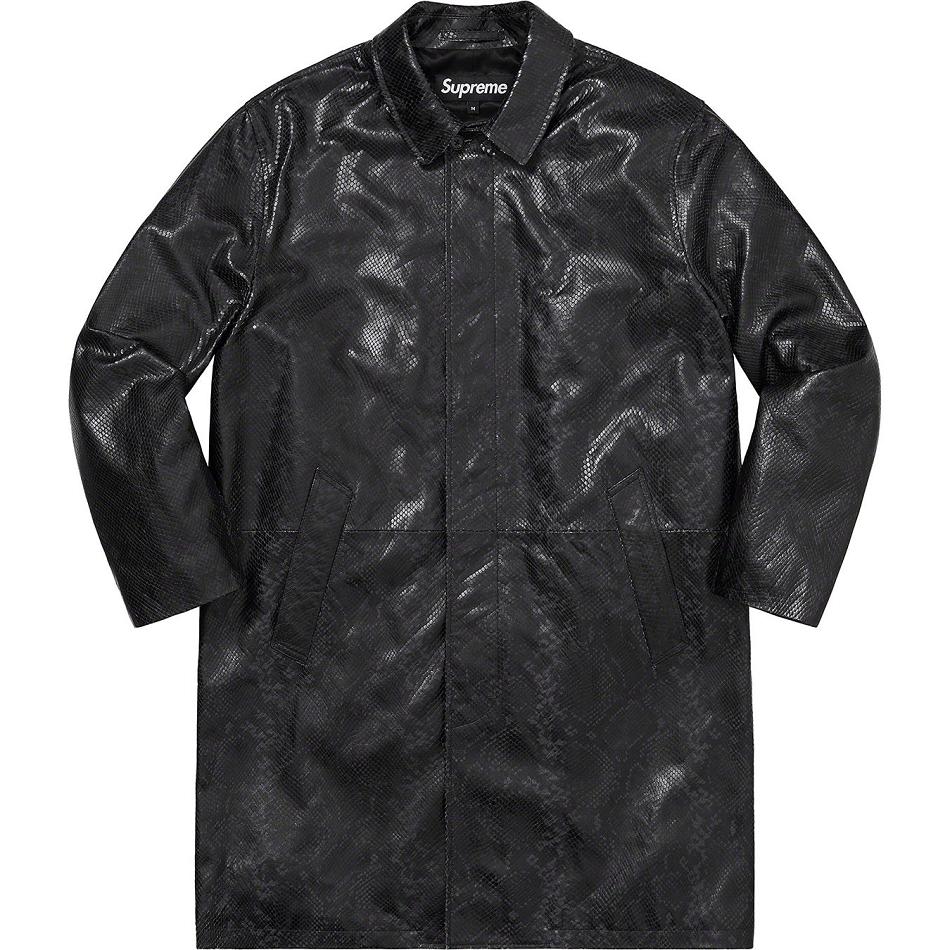 Supreme Pelle Snake Trench Giacca Nere | IT138CE