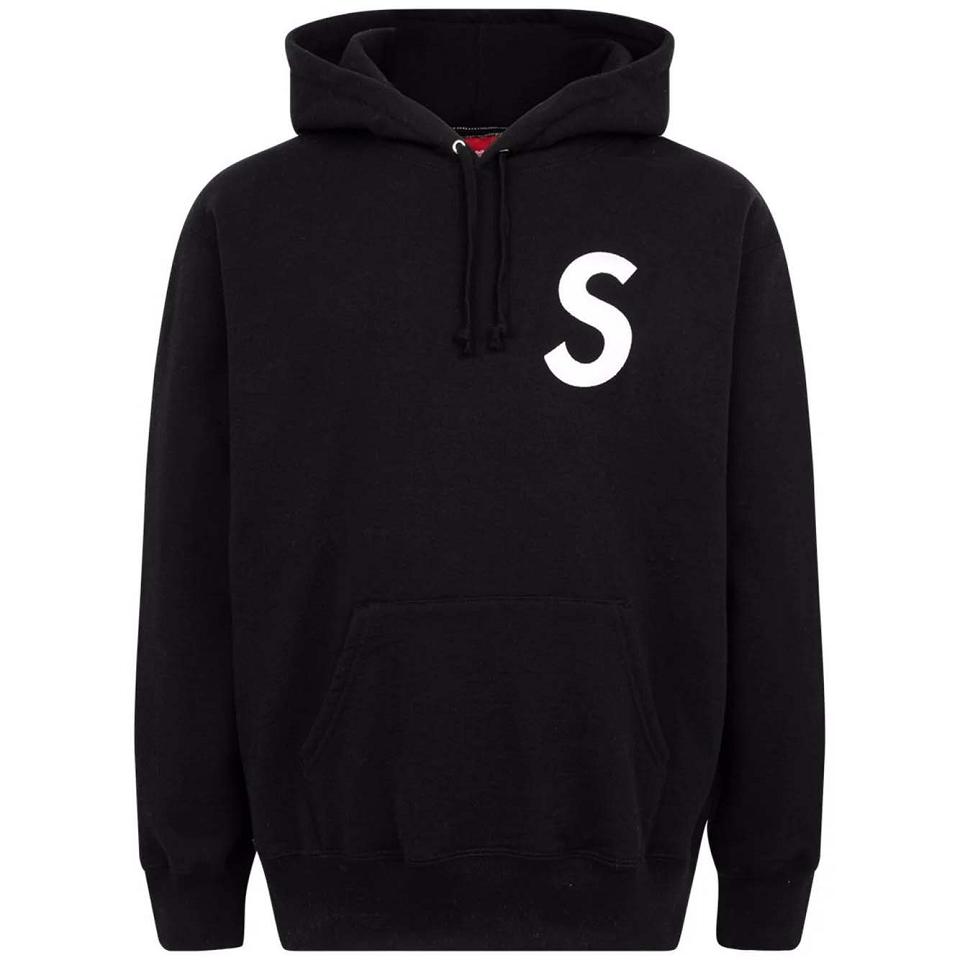 Supreme S Logo Split Felpa Con Cappuccio Nere | IT122YU