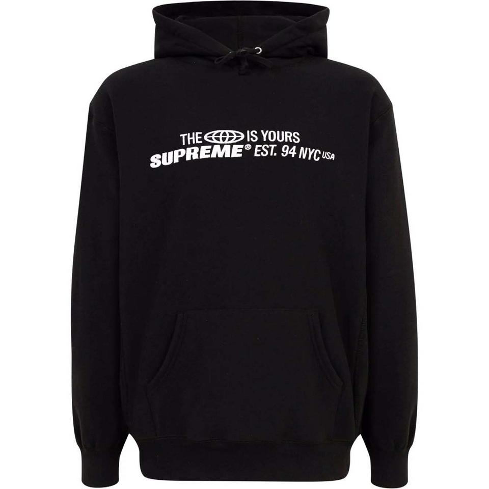 Supreme The World Is Yours Printed Felpa Con Cappuccio Nere | IT128SO