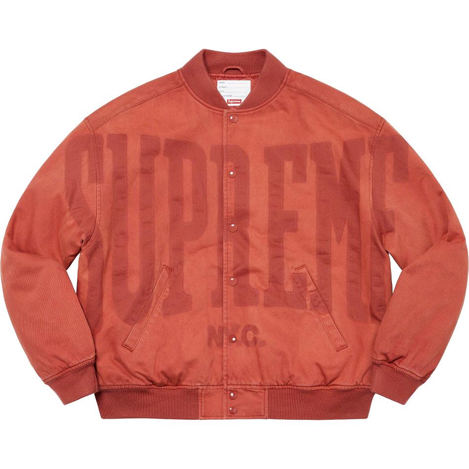 Supreme Washed Knockout Denim Varsity Giacca Rosse | IT153AP