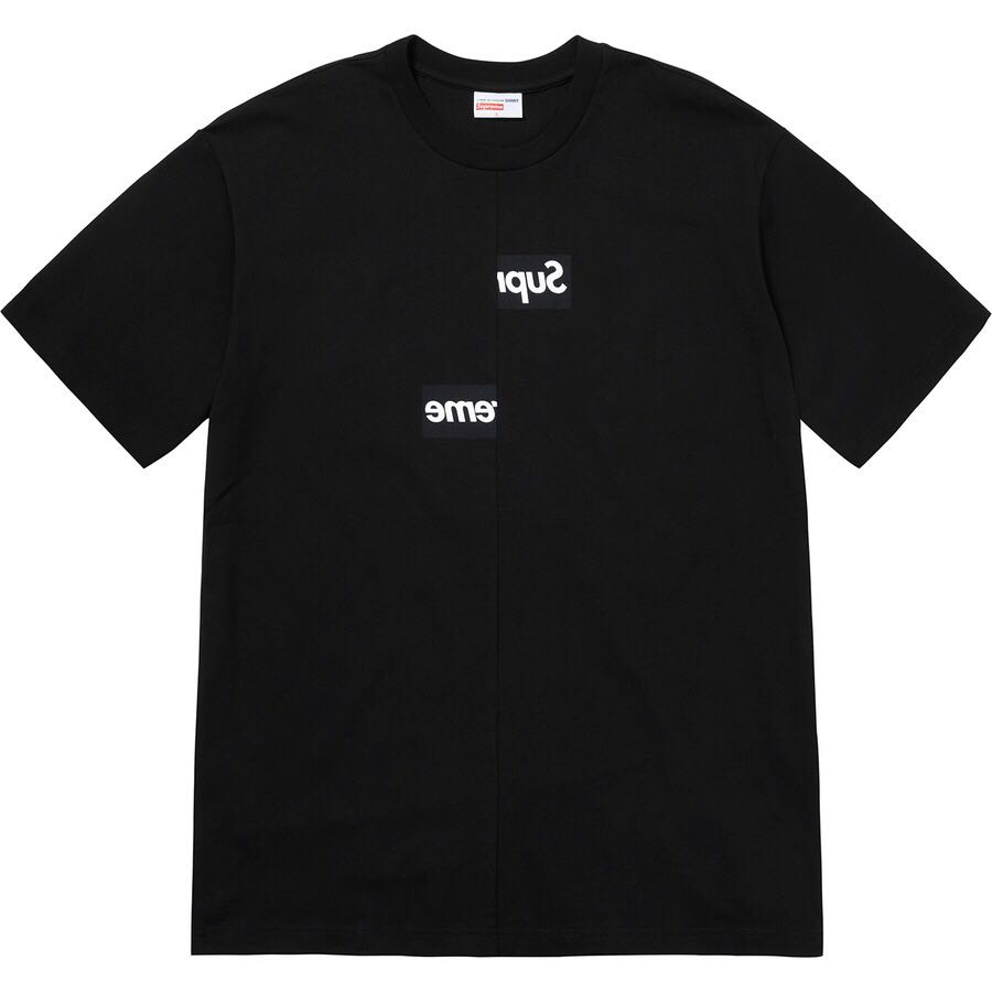 Supreme x CDG Split Box Logo Magliette Nere | IT397XF