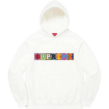 Supreme Beaded Con Cappuccio Felpe Bianche | IT319XF