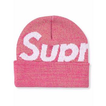 Supreme Big Logo Beanie Cappelli Rosa | IT479NB