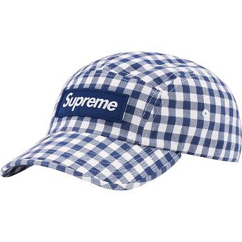 Supreme Gingham Camp Cap Cappelli Blu | IT476CE