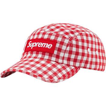 Supreme Gingham Camp Cap Cappelli Rosse | IT477VD