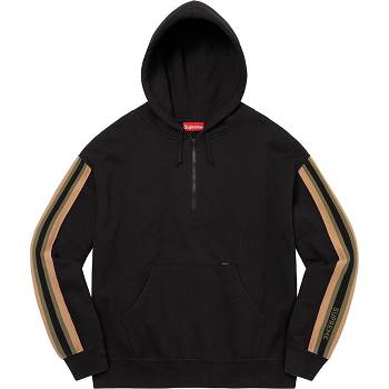 Supreme Half Zip Con Cappuccio Felpe Nere | IT298MA