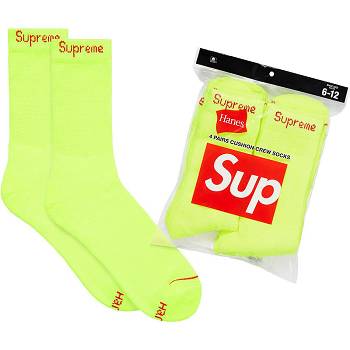 Supreme Hanes® Crew Socks (4 Pack) Calzini Verdi | IT488IS