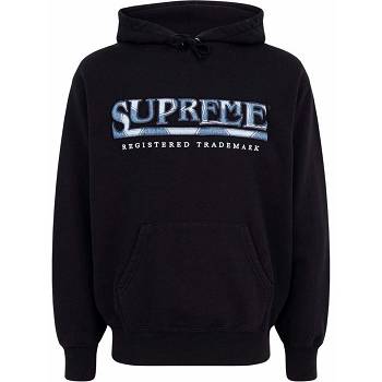 Supreme Logo Embroide Felpa Con Cappuccio Nere | IT118WY