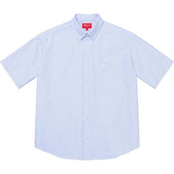 Supreme Loose Fit S/S Oxford Camicie Bianche Blu | IT210HK