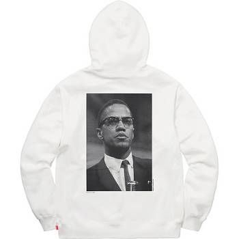 Supreme Malcolm X For Felpa Con Cappuccio Bianche | IT119EX