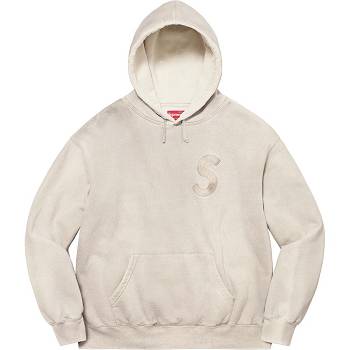 Supreme Overdyed S Logo Con Cappuccio Felpe Bianche | IT312FM