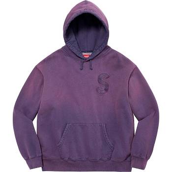 Supreme Overdyed S Logo Con Cappuccio Felpe Viola | IT315JJ