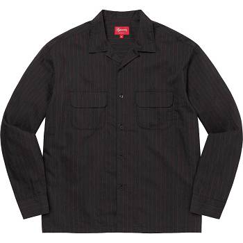 Supreme Pinstripe Linen Camicie Nere | IT217VD