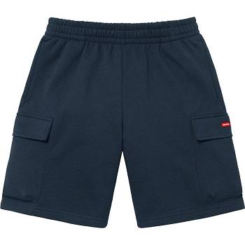 Supreme Small Box Baggy Cargo Sweat Pantaloncini Blu Marino | IT220MA