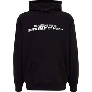 Supreme The World Is Yours Printed Felpa Con Cappuccio Nere | IT128SO