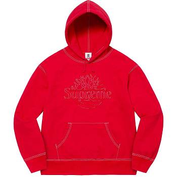 Supreme Timberland® Con Cappuccio Felpe Rosse | IT291LH