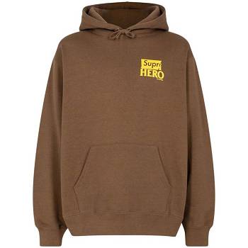 Supreme X Antihero Felpa Con Cappuccio Marroni | IT131GL